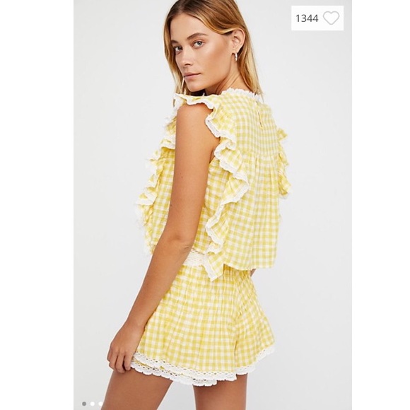 Free People The Tessa Shorts Set Sunkist Combo - Picture 2 of 4